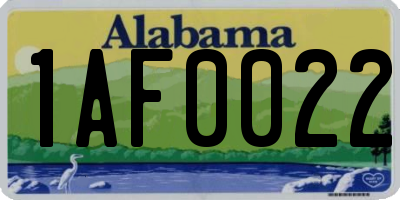 AL license plate 1AF0022