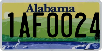 AL license plate 1AF0024