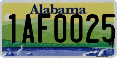 AL license plate 1AF0025