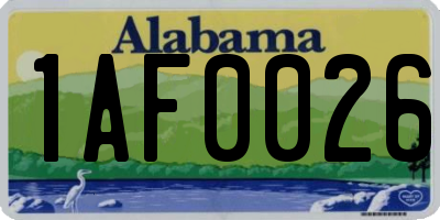 AL license plate 1AF0026