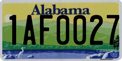 AL license plate 1AF0027