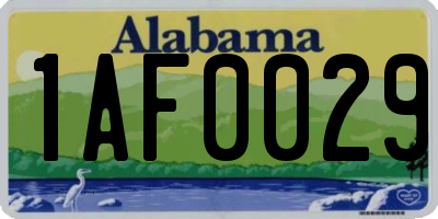 AL license plate 1AF0029