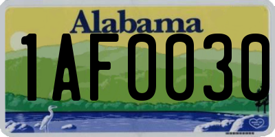 AL license plate 1AF0030