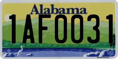 AL license plate 1AF0031