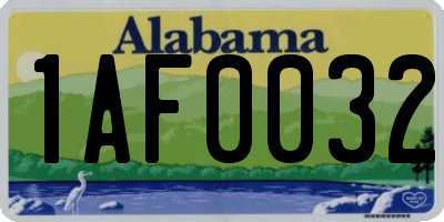 AL license plate 1AF0032