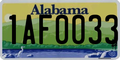 AL license plate 1AF0033
