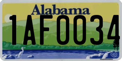 AL license plate 1AF0034