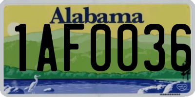 AL license plate 1AF0036