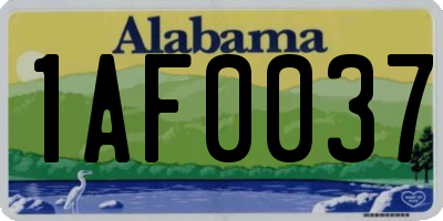 AL license plate 1AF0037