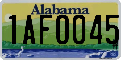 AL license plate 1AF0045
