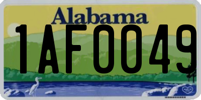 AL license plate 1AF0049