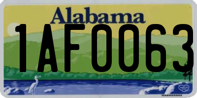 AL license plate 1AF0063