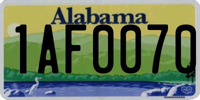 AL license plate 1AF0070