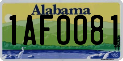 AL license plate 1AF0081