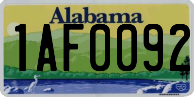 AL license plate 1AF0092
