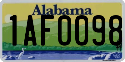 AL license plate 1AF0098