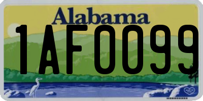 AL license plate 1AF0099