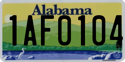 AL license plate 1AF0104
