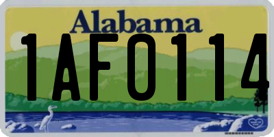 AL license plate 1AF0114