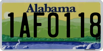 AL license plate 1AF0118