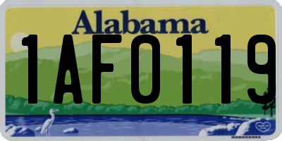 AL license plate 1AF0119