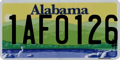 AL license plate 1AF0126