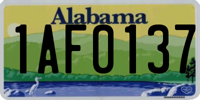 AL license plate 1AF0137
