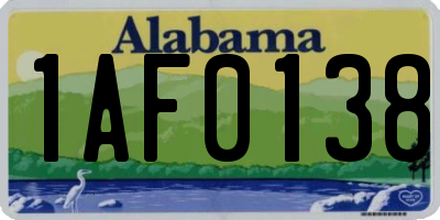 AL license plate 1AF0138