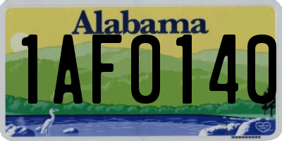 AL license plate 1AF0140