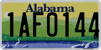 AL license plate 1AF0144