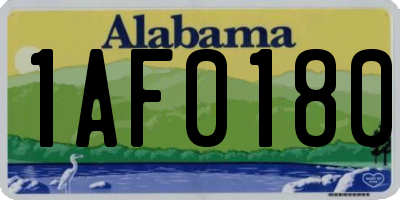 AL license plate 1AF0180