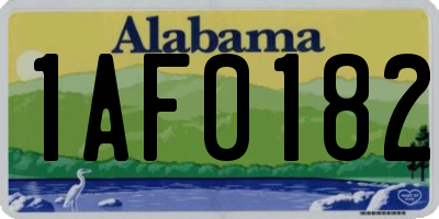 AL license plate 1AF0182