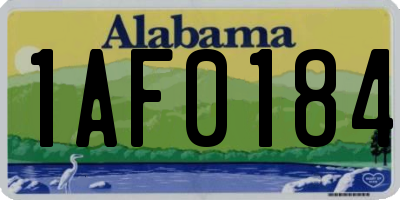 AL license plate 1AF0184