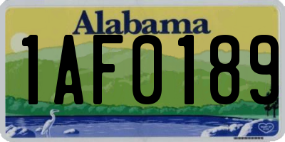 AL license plate 1AF0189