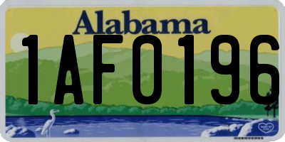 AL license plate 1AF0196