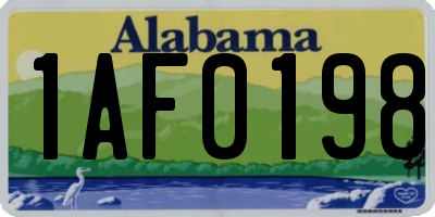 AL license plate 1AF0198