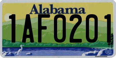 AL license plate 1AF0201