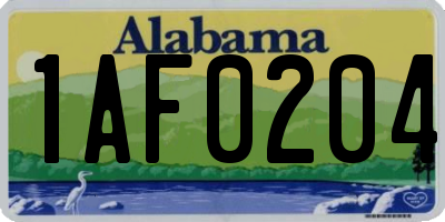 AL license plate 1AF0204