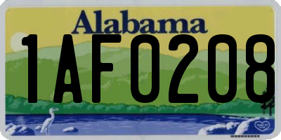 AL license plate 1AF0208