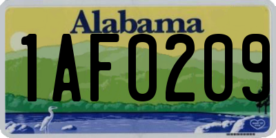 AL license plate 1AF0209