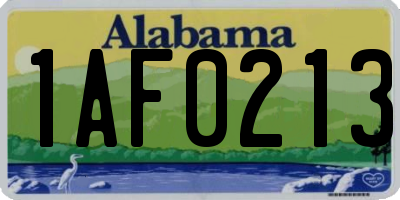 AL license plate 1AF0213