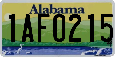 AL license plate 1AF0215