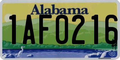 AL license plate 1AF0216