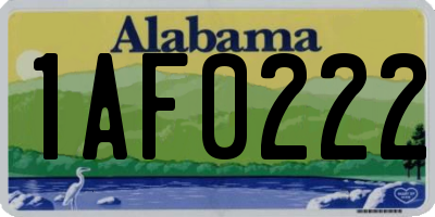 AL license plate 1AF0222