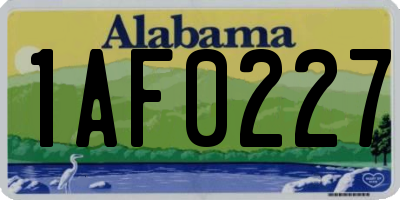 AL license plate 1AF0227