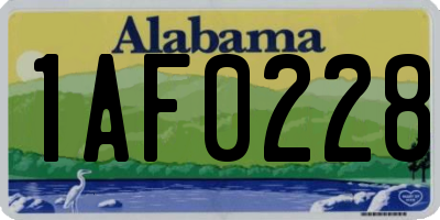 AL license plate 1AF0228