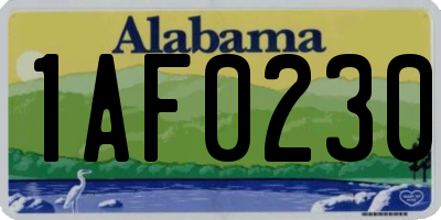 AL license plate 1AF0230