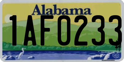 AL license plate 1AF0233