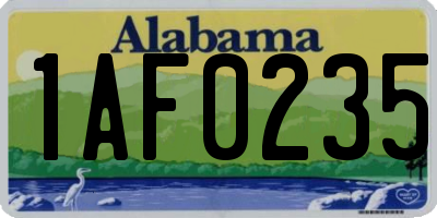AL license plate 1AF0235