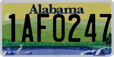 AL license plate 1AF0247